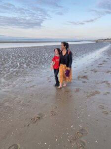 Foto van Suzan en Tomas aan zee